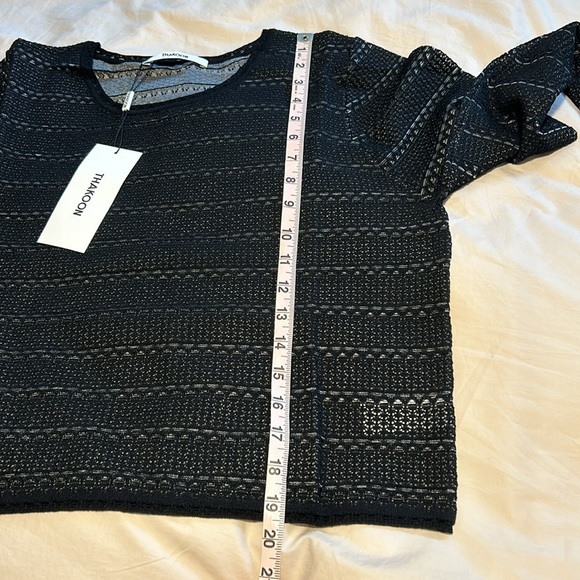 NWT THAKOON Lace Jacquard Mini Crewneck Sweater Black XL - Picture 8 of 9